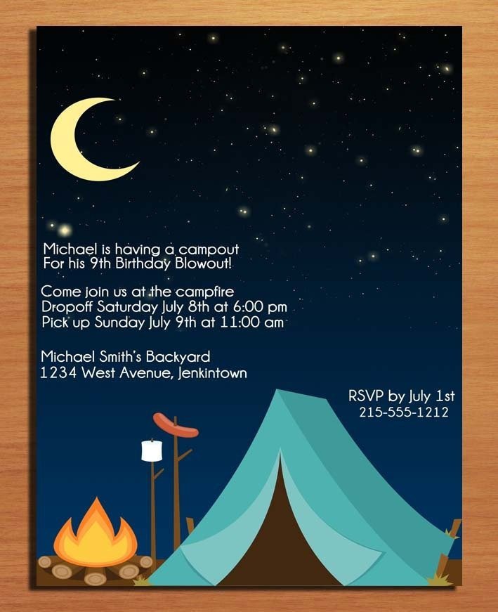 Camping Invitations Templates Free Popular With Camping