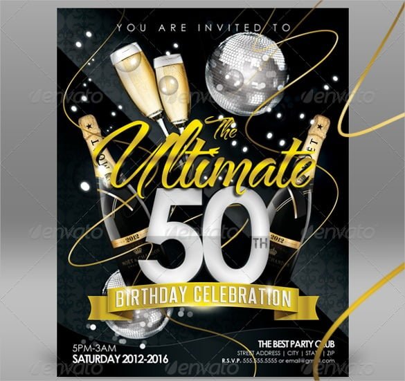Surprise 50th Birthday Invitation Templates Free Elegant Birthday