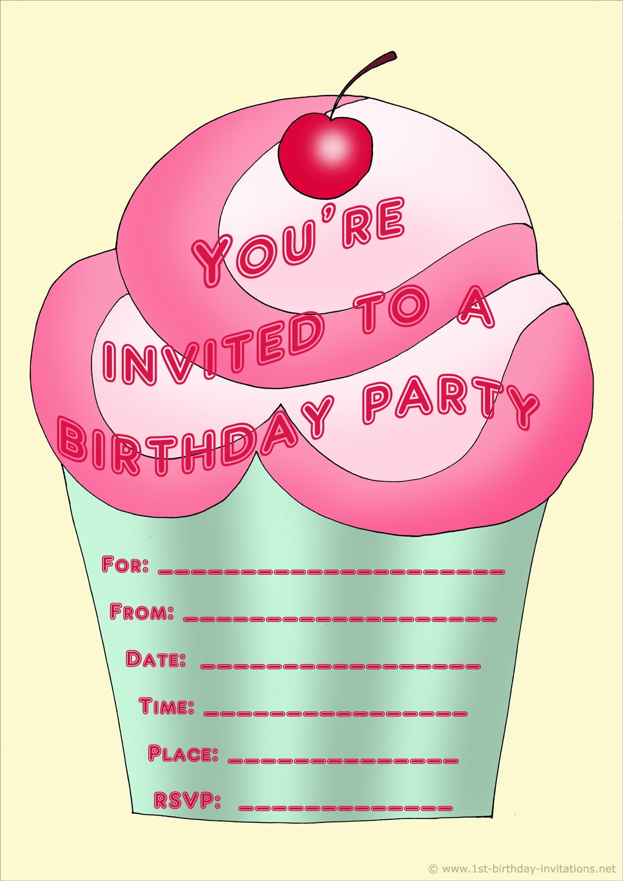 Free Printable Girl Birthday Invitations Kids Birthday Party