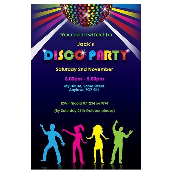 Disco Party Invites Printable Beautiful Disco Party Invites