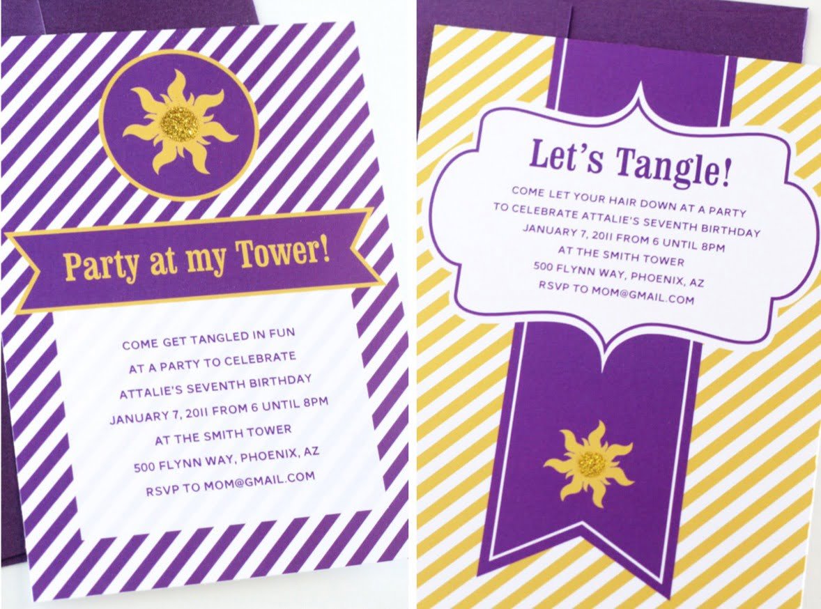 Easy Tangled Party Invites