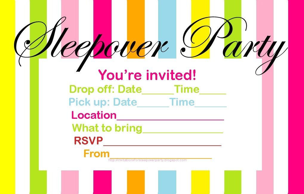 Best Printable Sleepover Invitations Coloring Photos Of Funny