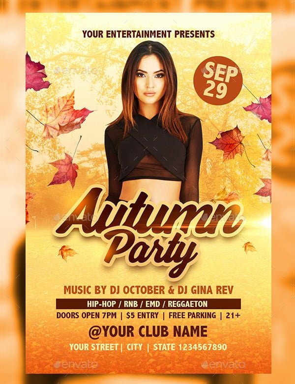 Awesome 31 Examples Fall Event Flyer Template