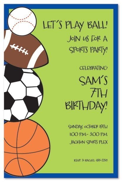 Sports Birthday Invitations Cute Sports Party Invitations