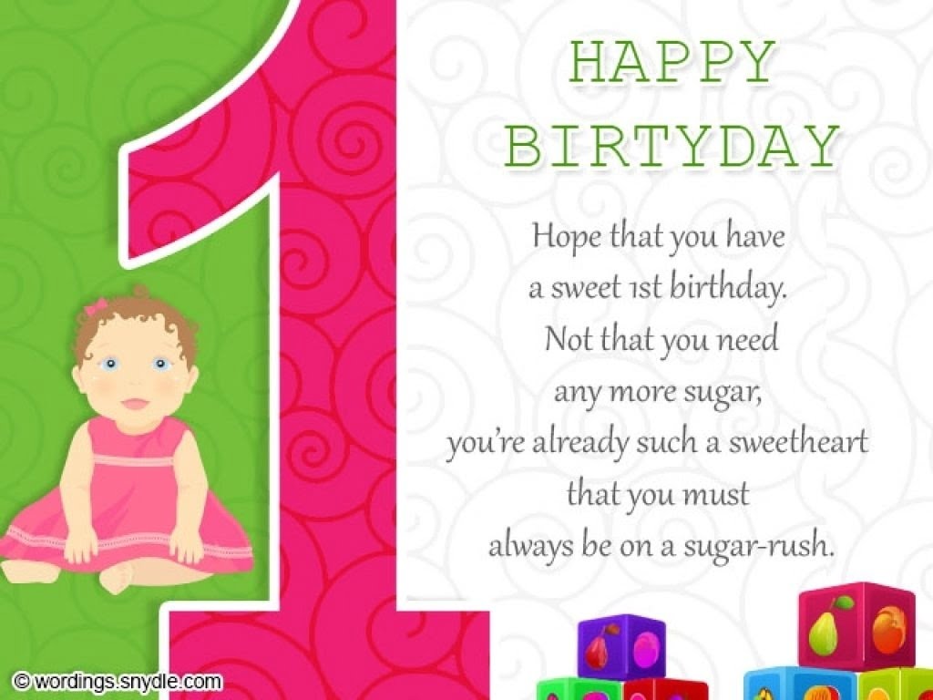 First Birthday Cards Message Card Design Ideas Invitation Gallery