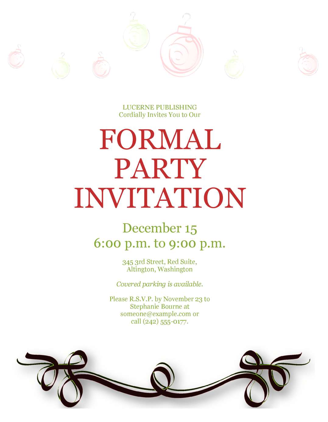 Formal Party Invitation Template Best Invitation For Party