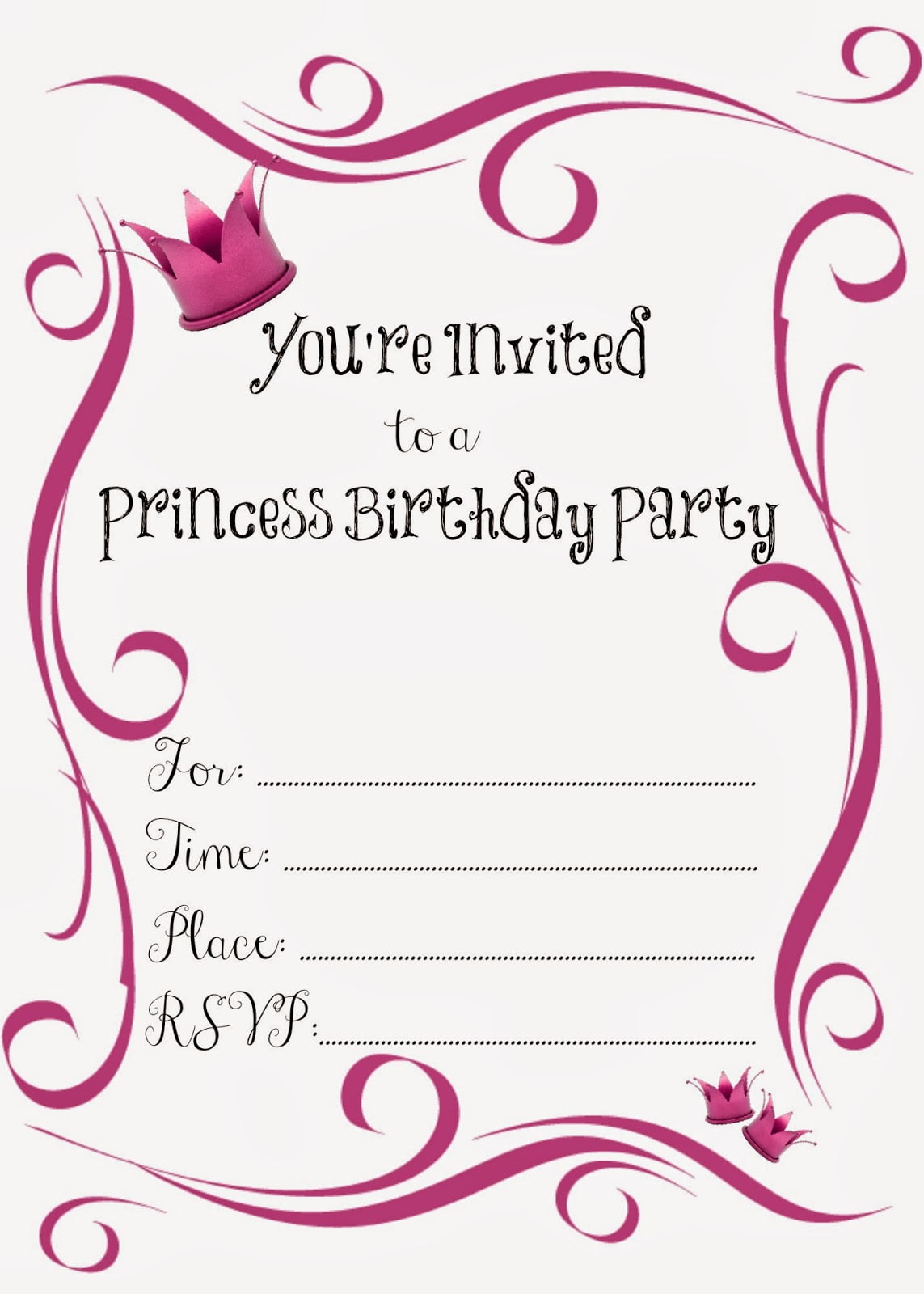 Free Birthday Invitations For Girls New Free Printable Girl