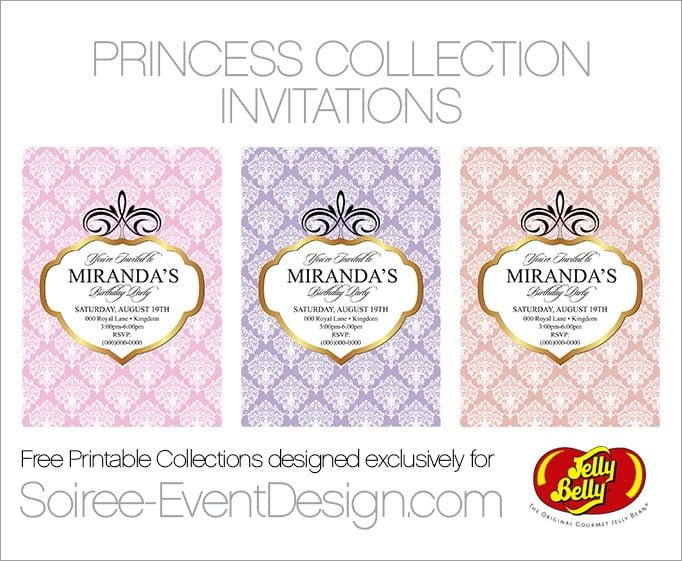 Elegant Princess Birthday Party Invitations Free Printable