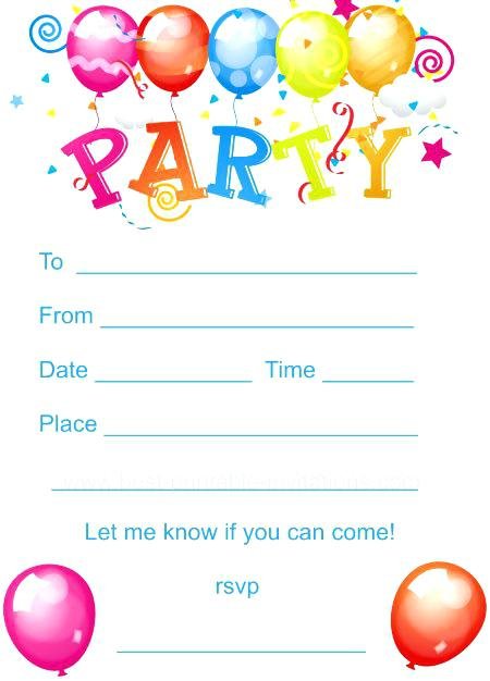 Invitation Template  Free Printable Birthday Party Invitations