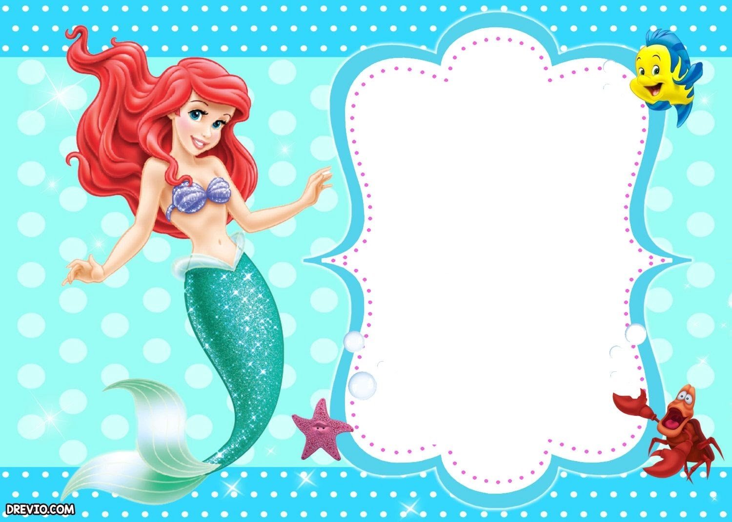 Free Little Mermaid Invitation Templates Fancy With Free Little