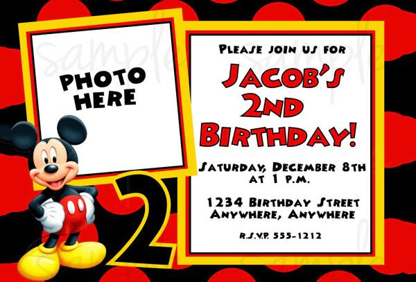 Free Printable Mickey Mouse Birthday Invitation Template  Free
