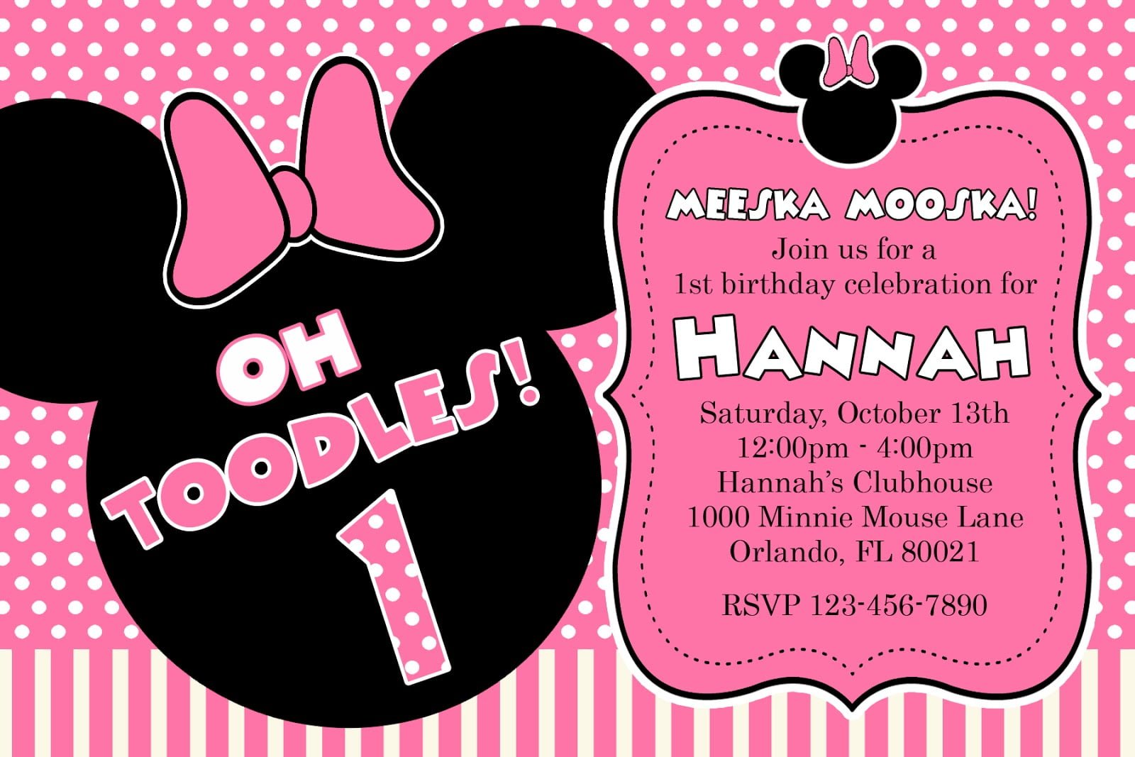 Free Minnie Mouse Invitations Printable
