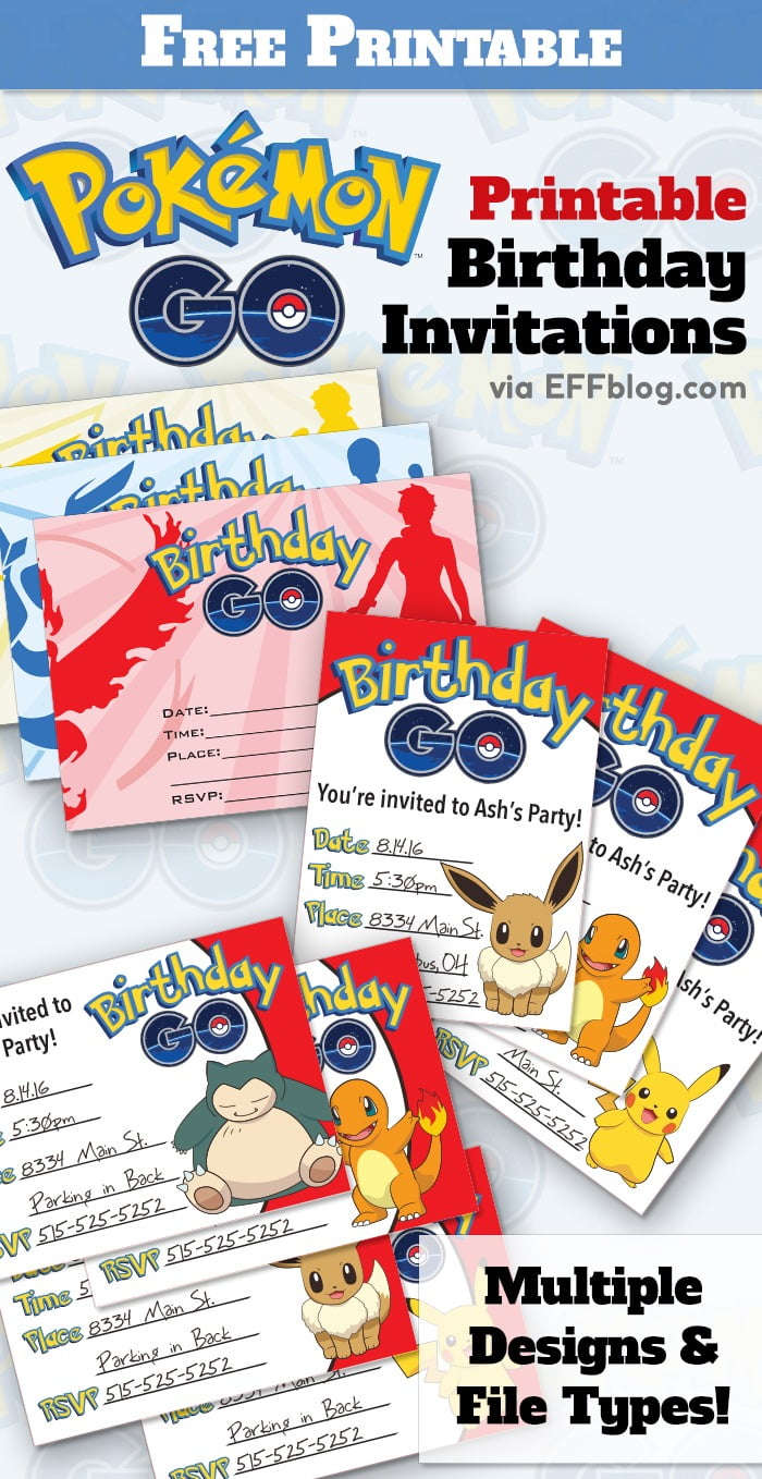 Pokemon Birthday Invitation Free Printable
