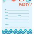 Swimming Free Birthday Printable Party Invitation For