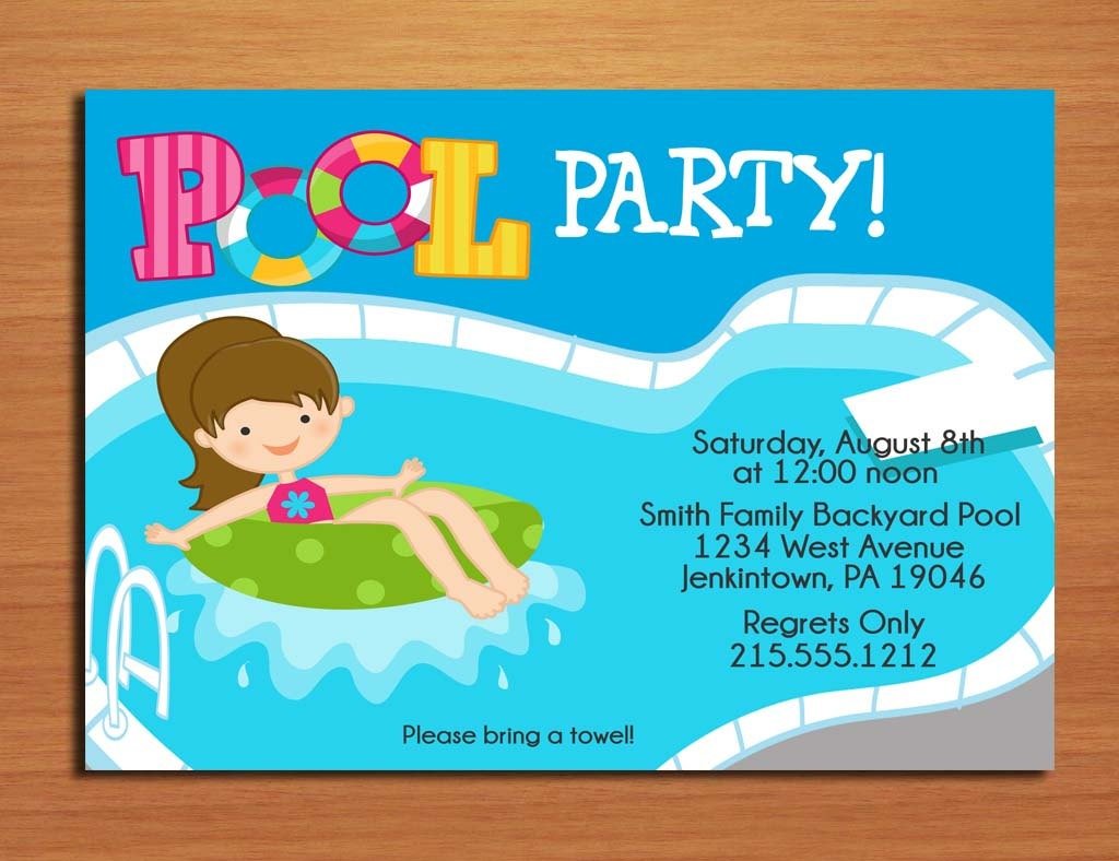 Kids Pool Party Invitations Kids Pool Party Invitations