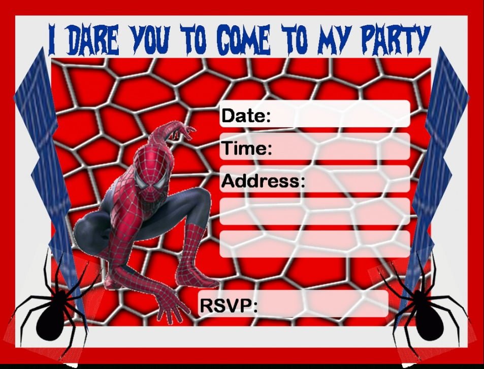 Free Printable Spiderman Birthday Invitation Fabulous Spiderman
