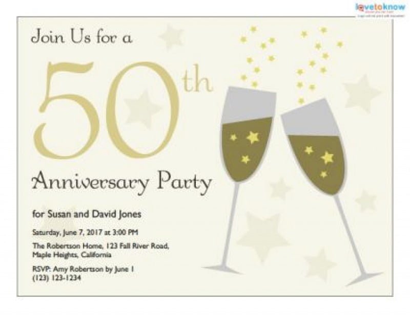 Th Anniversary Invitations Templates Free Invitation Cards For