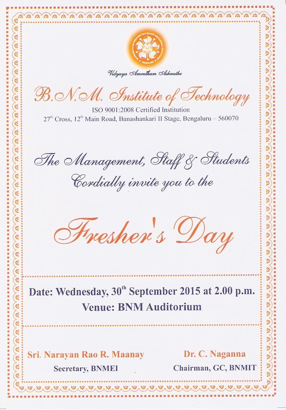 Fresher's Day