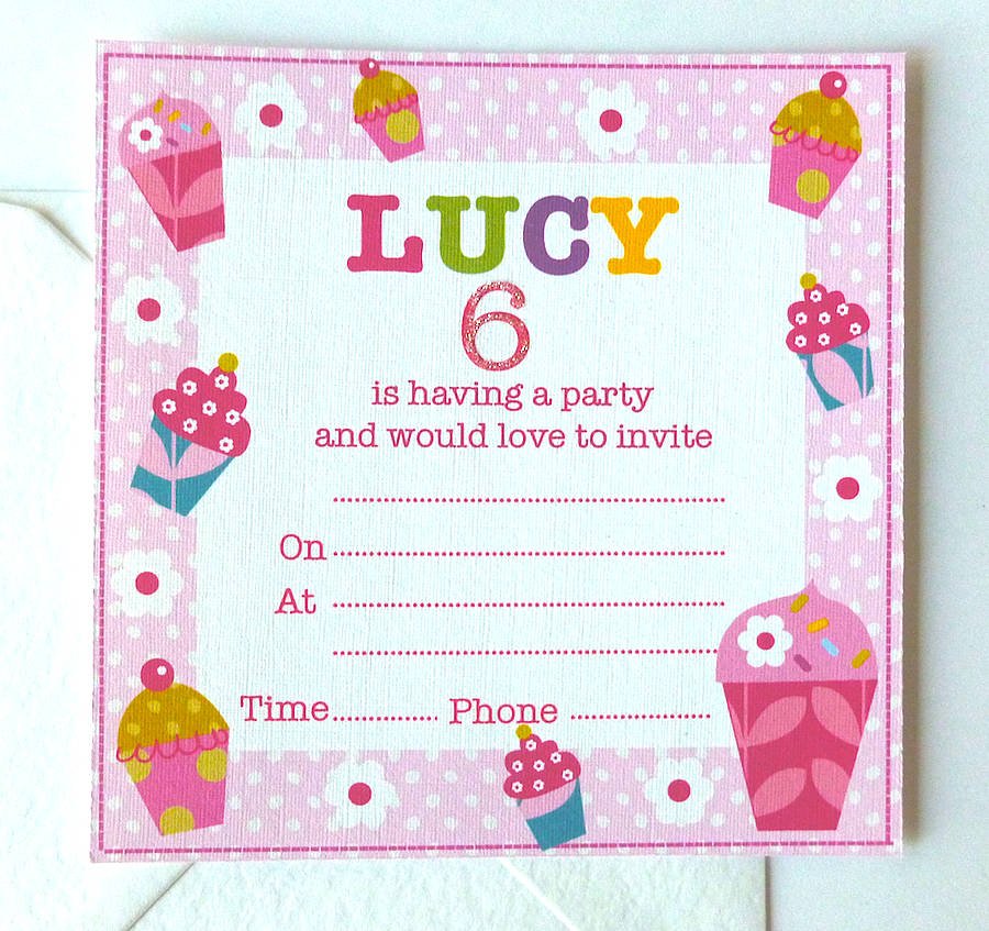 Girl S Personalised Nice Girl Party Invitations