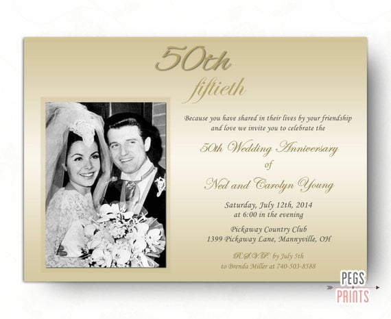 50th Wedding Anniversary Invitations 50th Anniversary