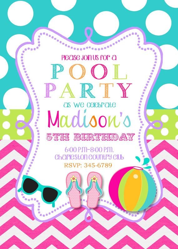 Ffdaeffdfc Best Kids Pool Party Invitation