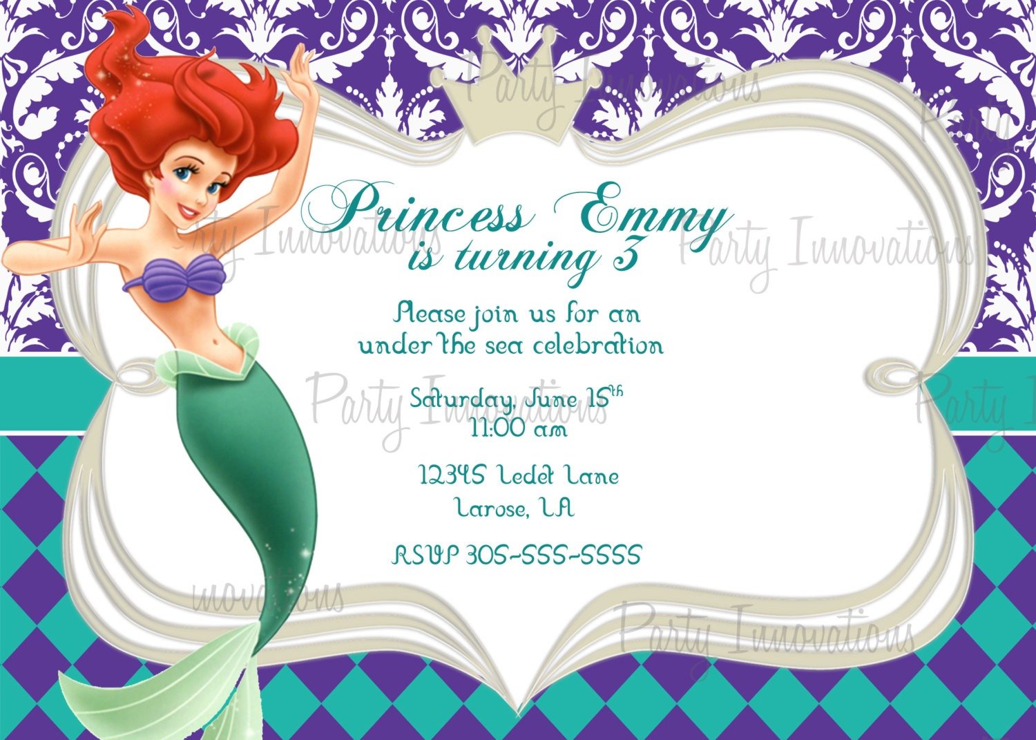 Little Mermaid Invitations Cfwqdfb Ideal Little Mermaid Birthday