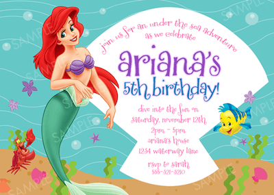Little Mermaid Party Invitations With The Combination Of Better