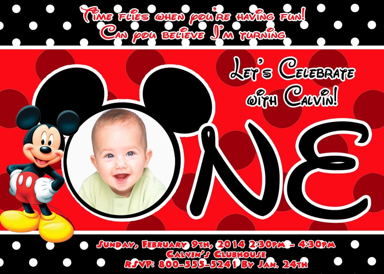Sample Invitations For Birthday Mickey Mouse