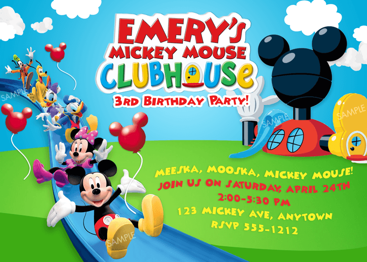 Party Invitation Template Mickey Mouse Clubhouse Party Invitations