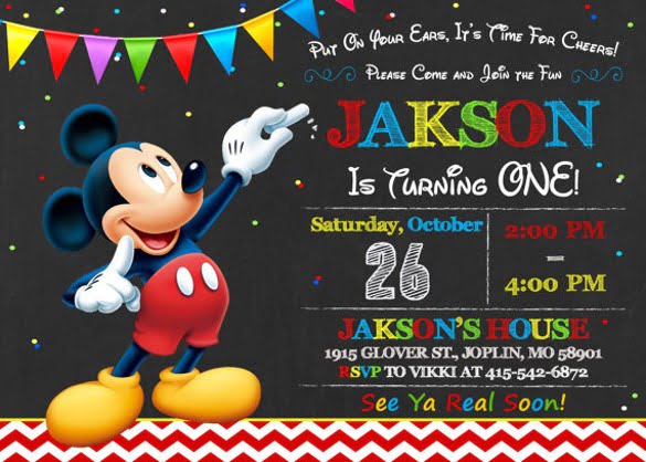 Sample Mick Beautiful Mickey Mouse 1st Birthday Invitations Free
