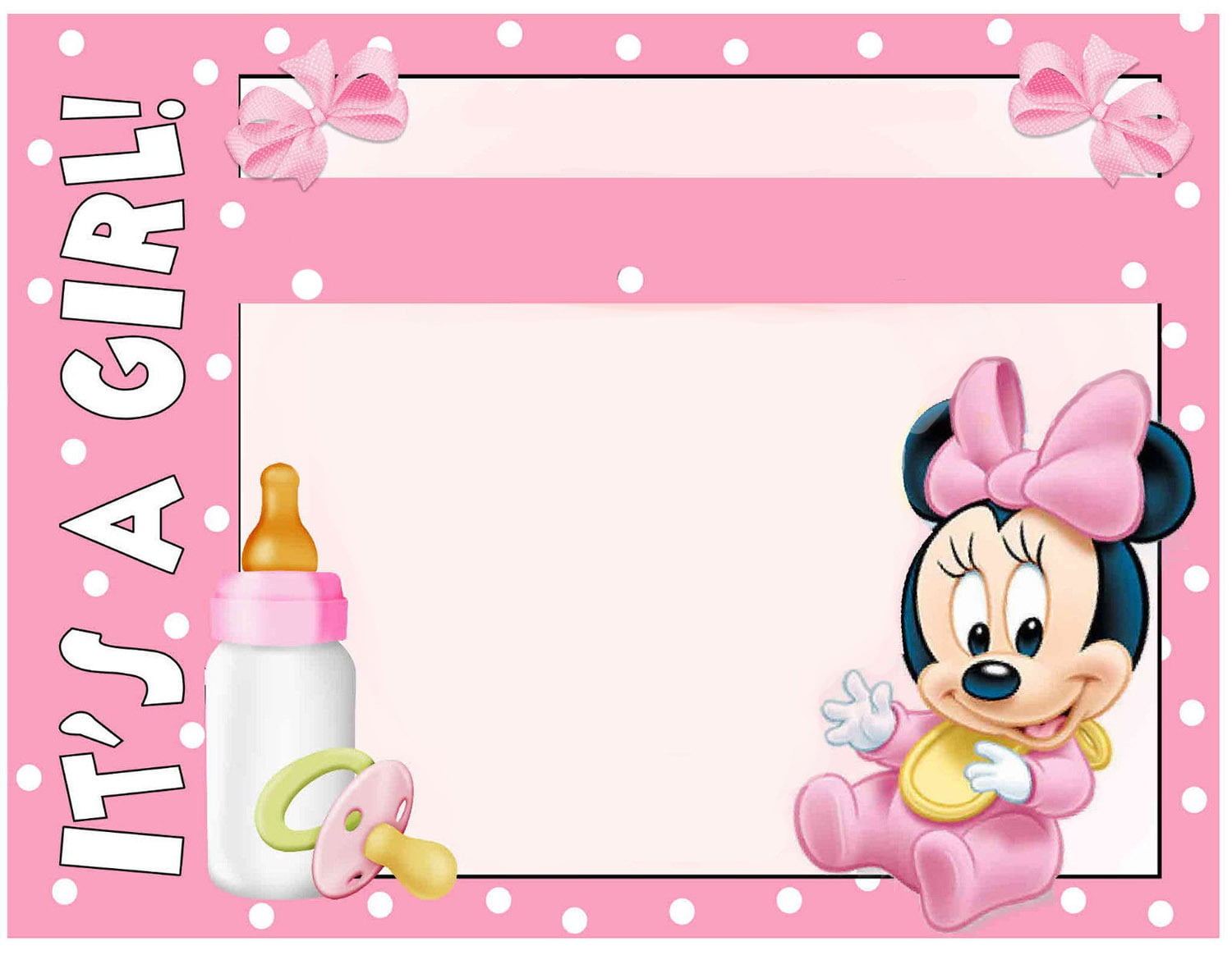 Minnie Mouse Baby Shower Invitations Free Template â Baby Shower Ideas