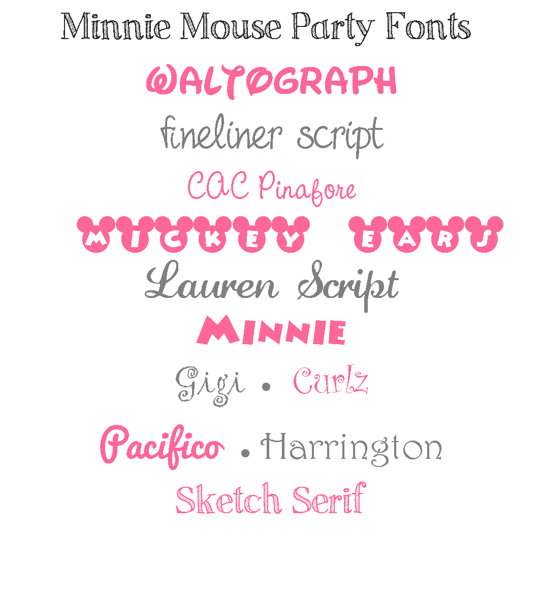 Minnie Mouse Party Fonts Minnie Mouse Party Fonts