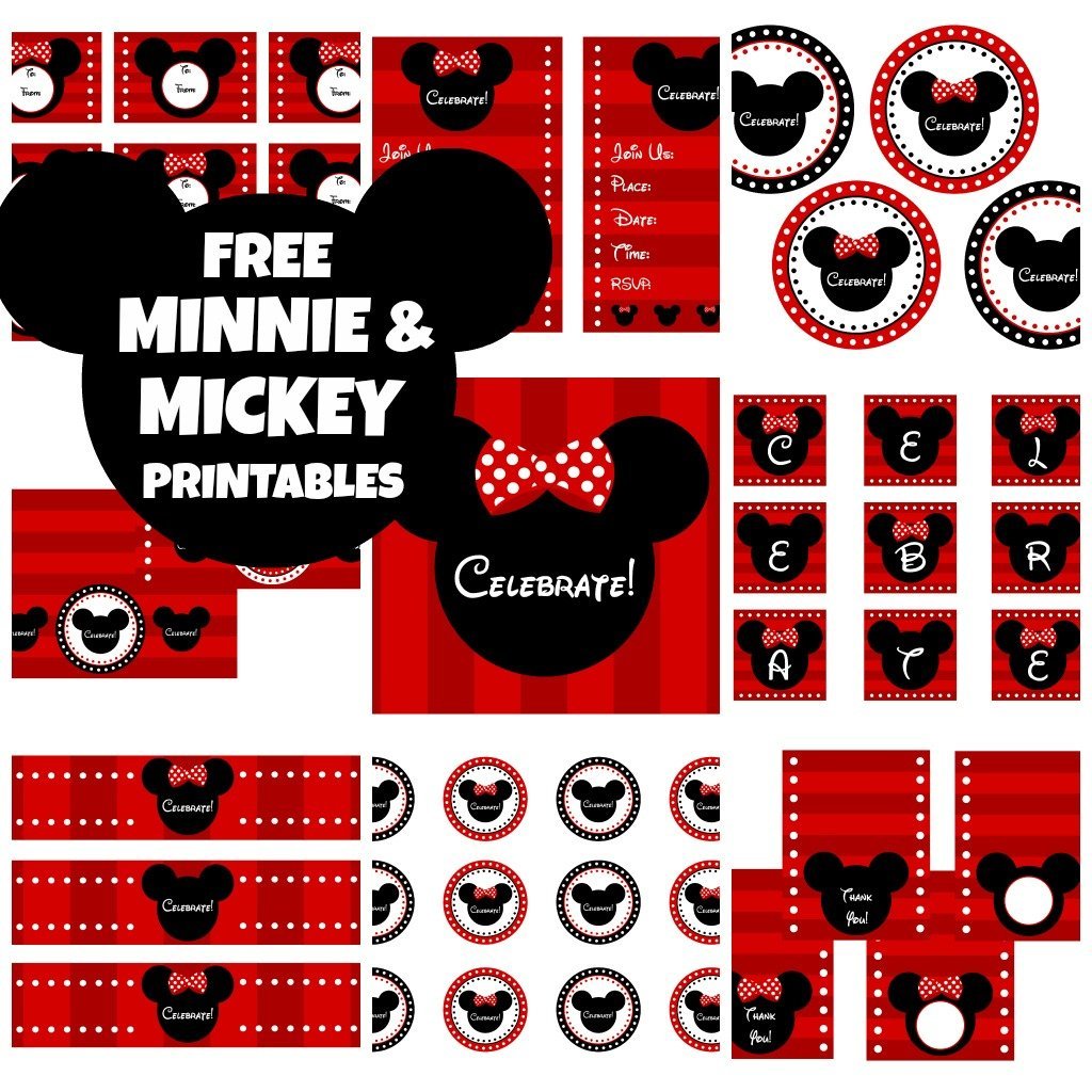 Free Mickey & Minnie Mouse Birthday Party Printables From