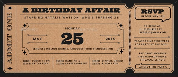 Movie Ticket Invitation Template Free New With Movie Ticket