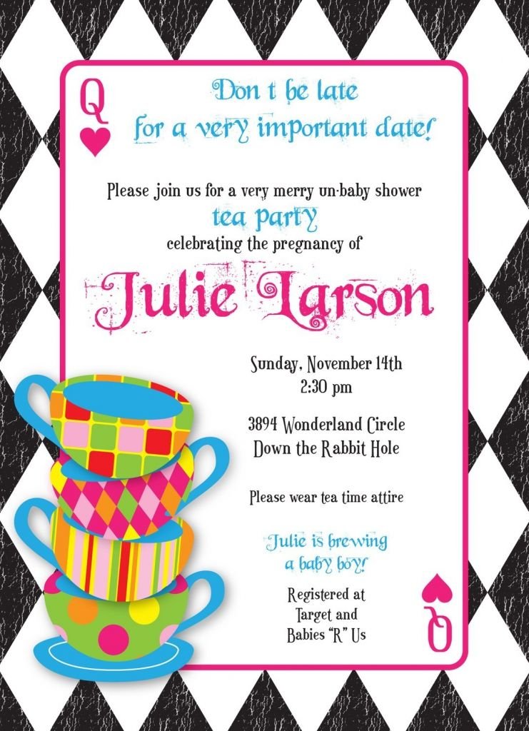 New Mad Hatter Tea Party Invitation Template Free