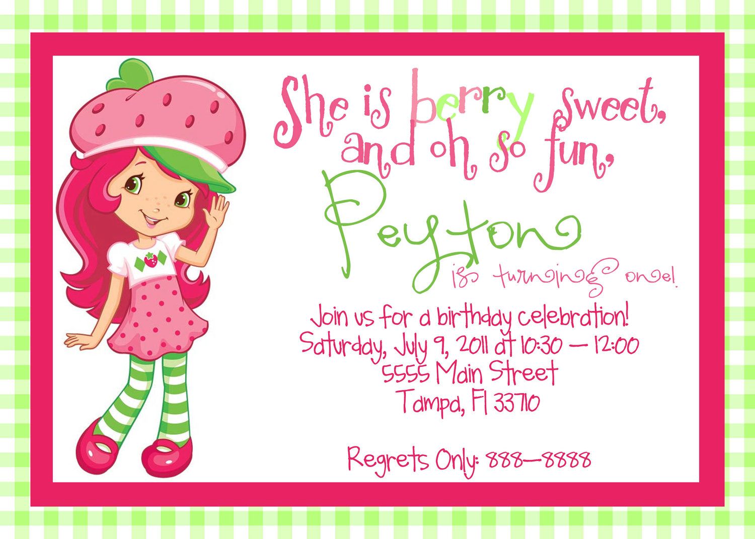 New Strawberry Shortcake Birthday Invitations 64 For Your