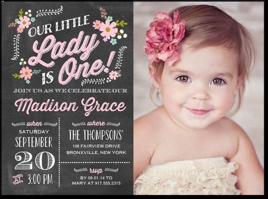 Babys St Birthday Fancy One Year Old Birthday Invitations