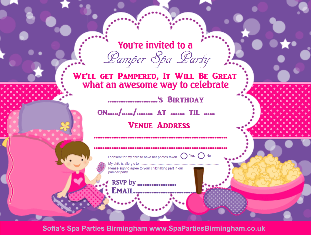 Pamper Party Invitations Pamper Party Invitations As Well As Ideal