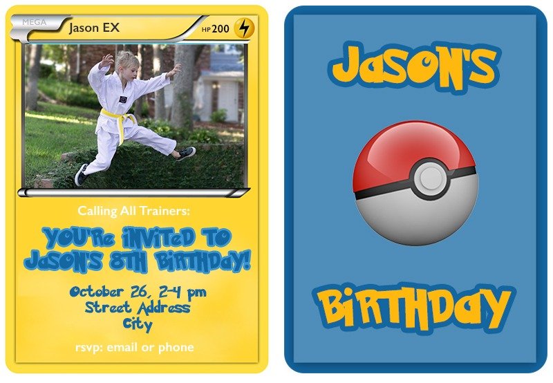 Pokemon Party Invitations Pokemon Party Invitations With A