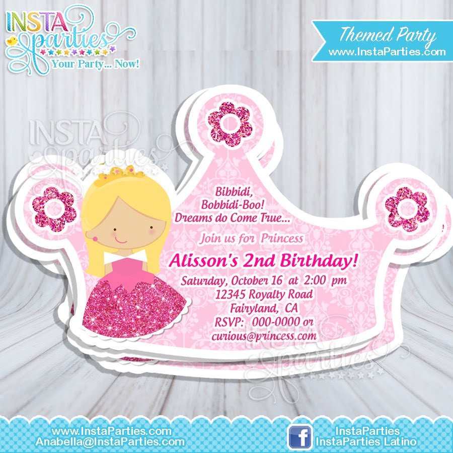 Princess Birthday Invitation Card