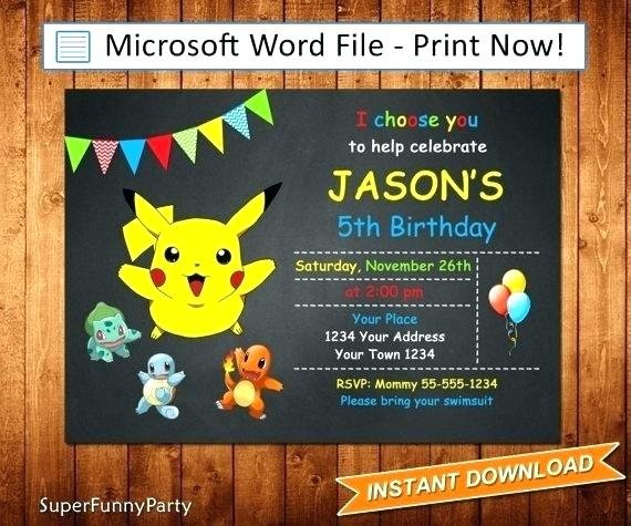Printable Pokemon Birthday Invitations Dreaded Invitation Free