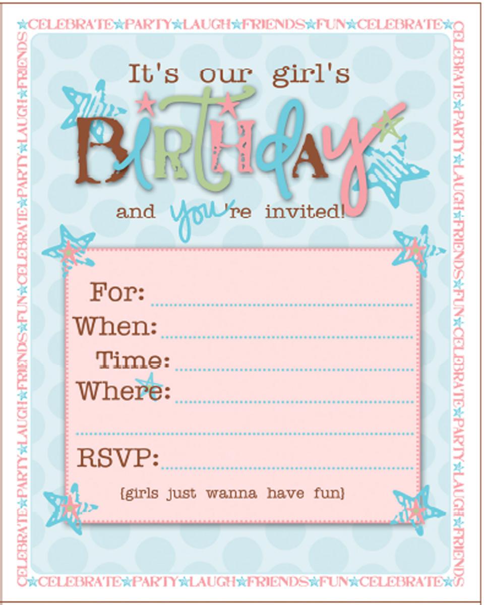 Printable Teen Birthday Invitations Blank Page Spectacular