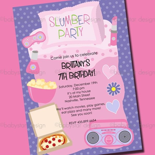 Great Invitations For Sleepover Party Templates