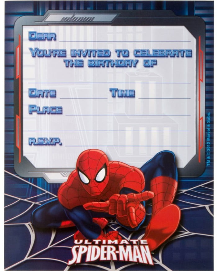 Spiderman Birt Elegant Spiderman Birthday Invitation Templates