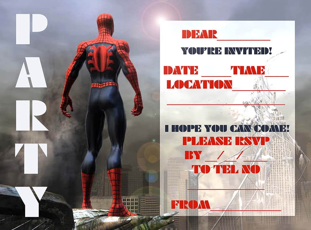 New Spiderman Birthday Invitation Templates Free
