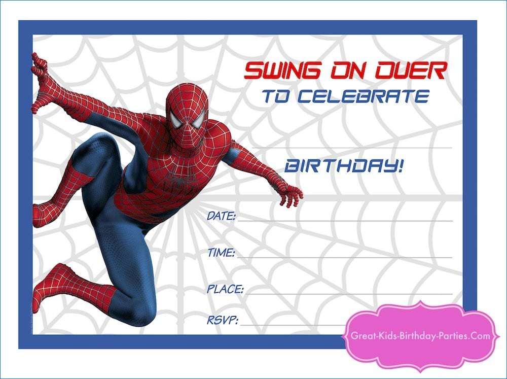 Invitation  Spiderman Birthday Invitation Templates Free