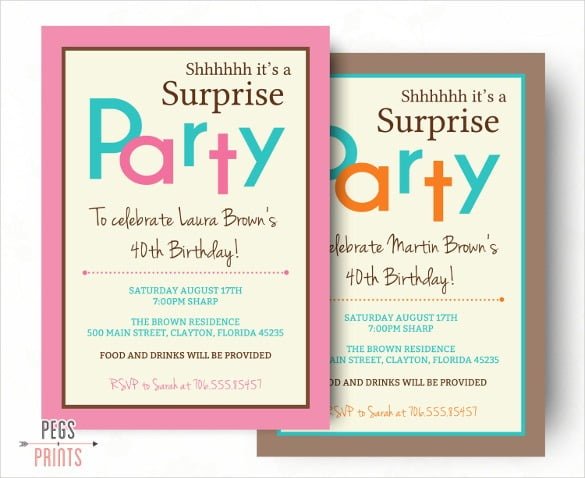 Surprise Party Invitations Templates Free Epic With Surprise Party
