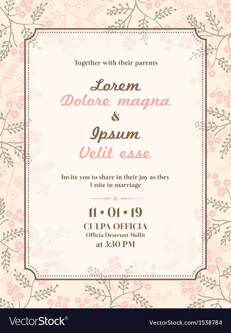 Wedding Invitation Card Template Royalty Free Vector Image