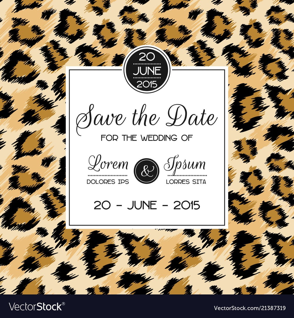 Wedding Invitation Template Fashionable Leopard Vector Image