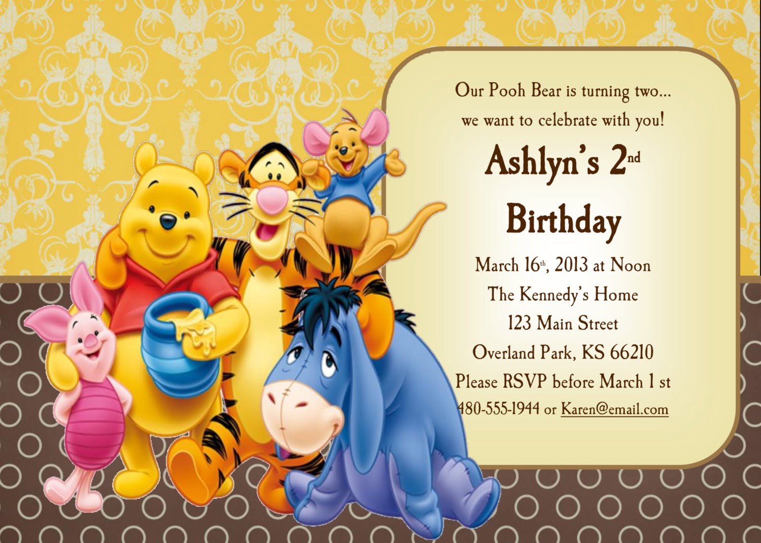 Winnie The Pooh 1st Birthday Invitations â Birthday Invitation